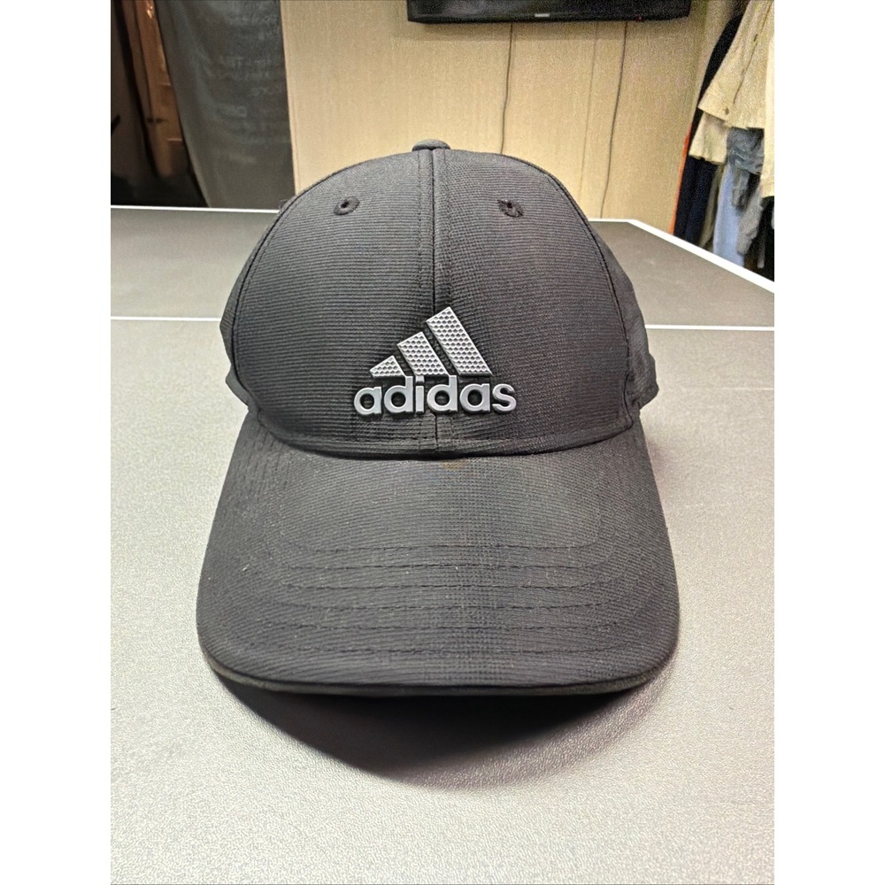 Adidas Climalite Black Baseball Cap Adjustable Hat Mens Training Running Logo